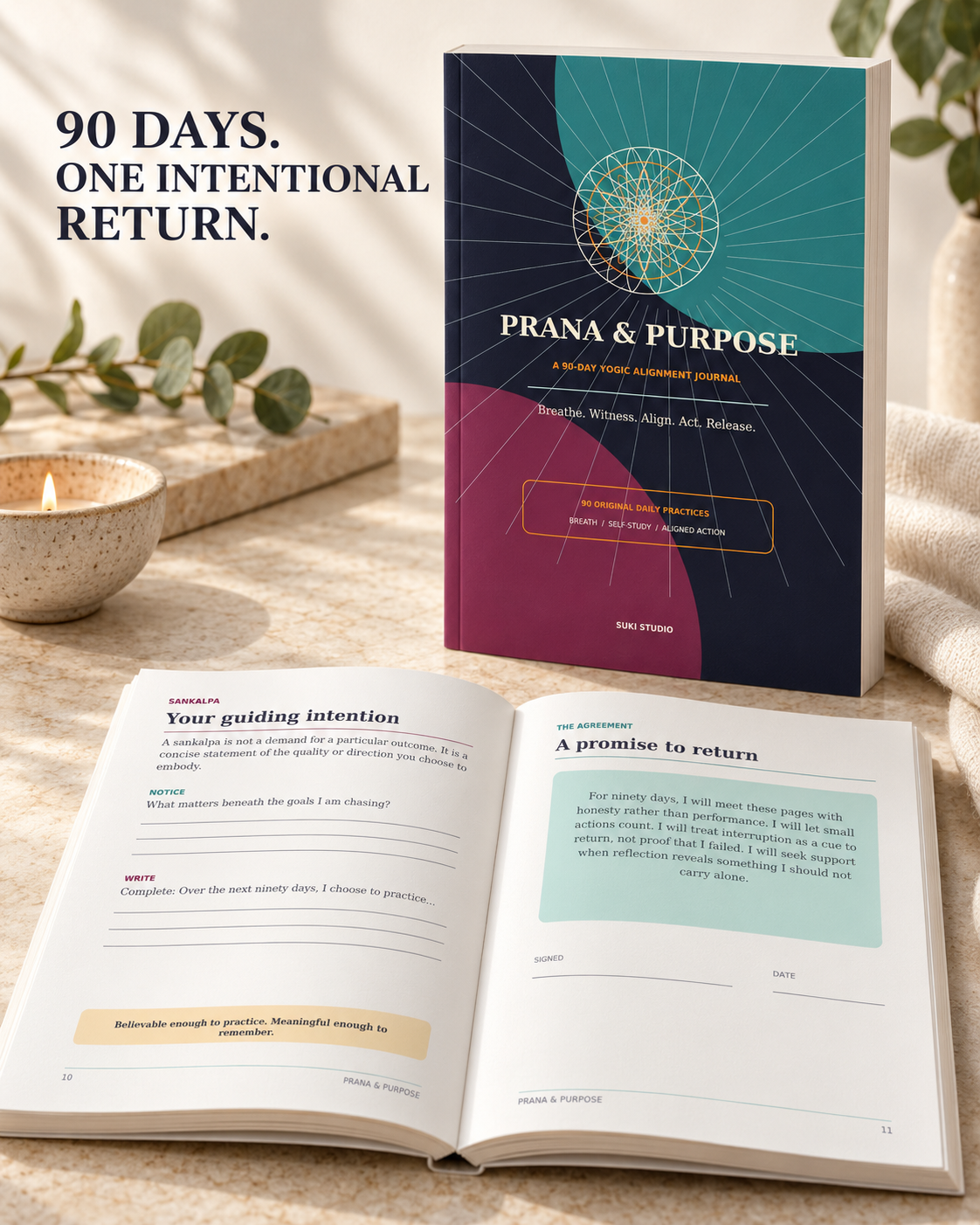 Prana & Purpose: A 90-Day Yogic Alignment Journal